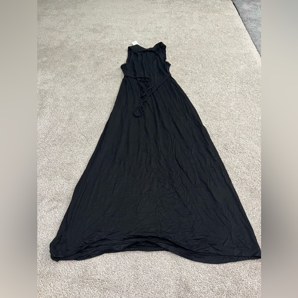 Motherhood Maternity Black Empire Waist w/ Tie Maxi Dress size Large - Picture 3 of 6